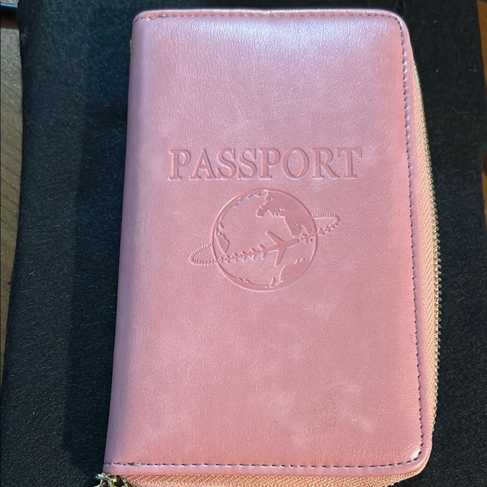 Pink Passport Holder, NEW, comes with wristlet strap